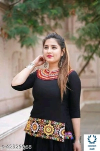 Stylish RETRO Women Ethenic Embroidered Rayon Skirts And Tops - XL